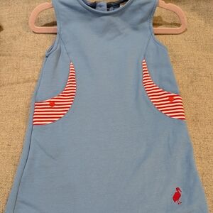 The Beaufort Bonnet Company Blue Dress with Red Accents
